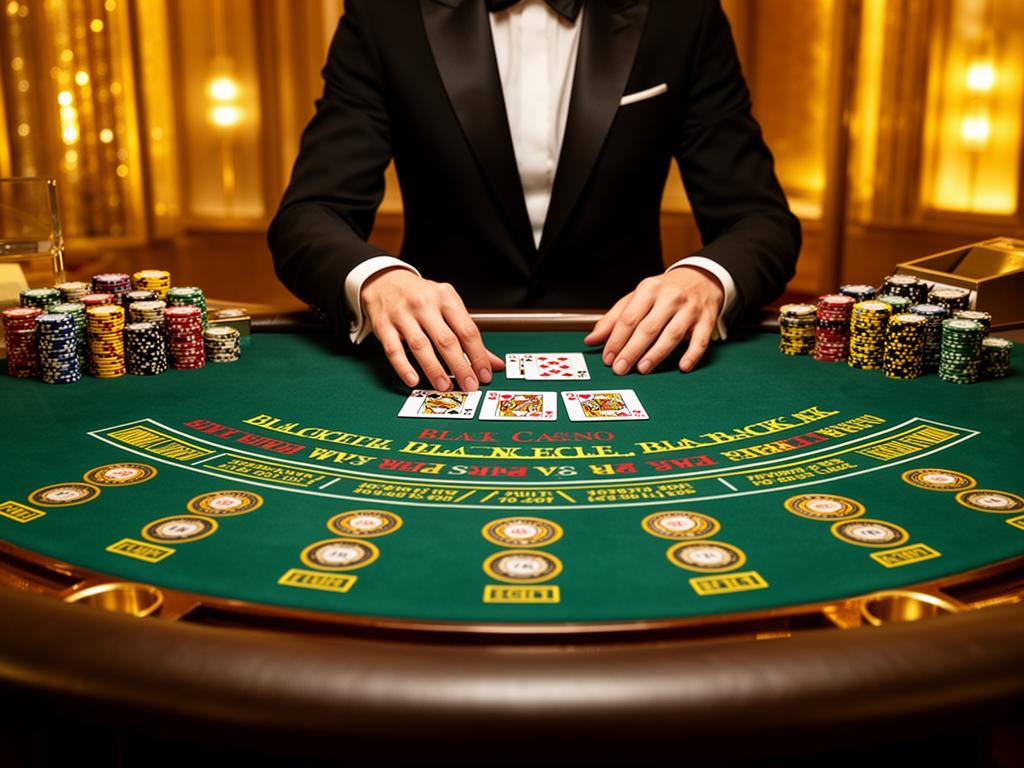 Live blackjack tafel bij Vincispin Casino